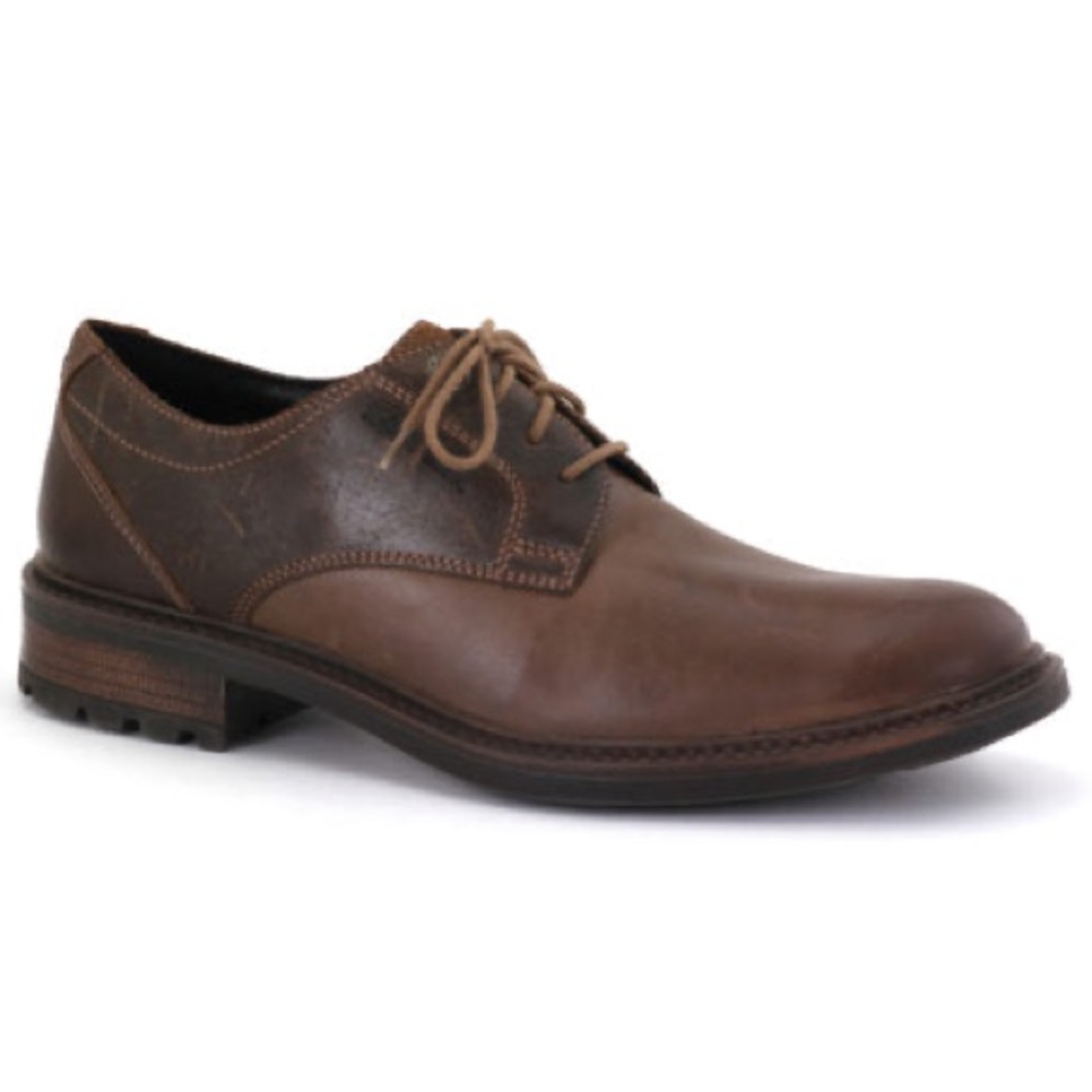 JOSEF SEIBEL MEN’S OSCAR 05-CASTAGNE Size 10/EU 43 Brown Leather Lace Up Oxfords